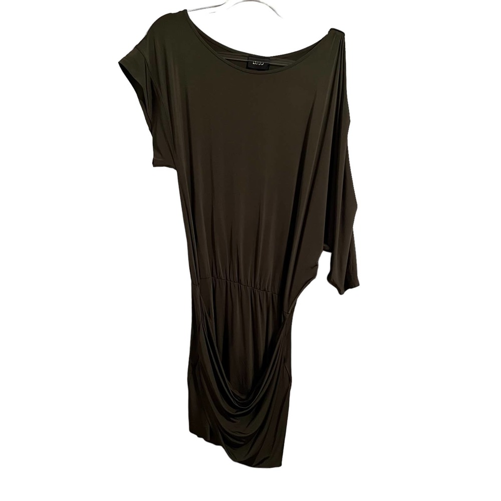 LIU •JO Short Military Green Wrap Short Dress Cut Out Women Sz 46 / XL NEW $200